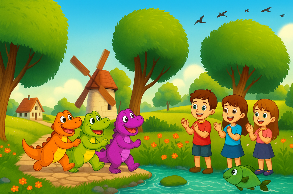 Comptine Tourne, Tourne Petit Moulin 🐟👏 pour enfants